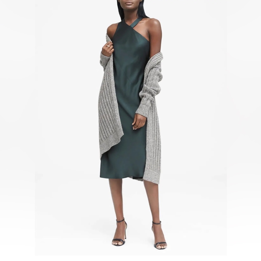 Banana Republic Heritage Hammer Dress size 0 deep green color NWT few snags